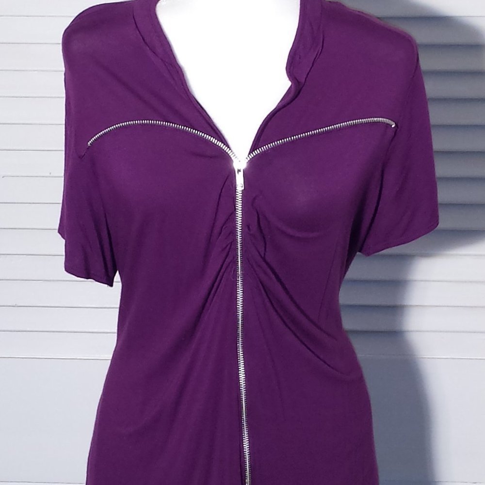 Purple Susan Lawrence Zippered Top
